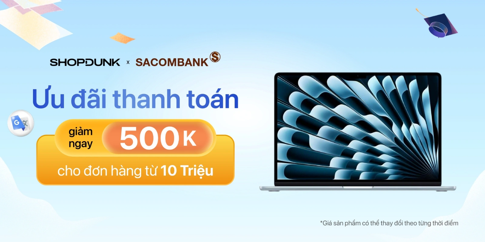 Hình ảnh cho danh mục [Ưu đãi Tháng 9] ShopDunk x SACOMBANK: Ưu đãi giảm 500k trực tiếp trên hóa đơn